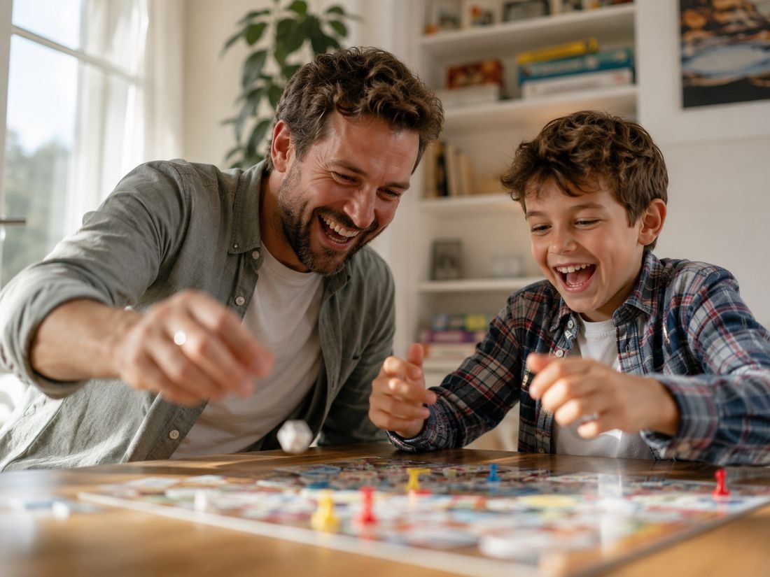 Дете и родител играят игра